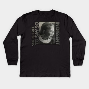 Ruth Bader Ginsburg: Madam Justice Kids Long Sleeve T-Shirt